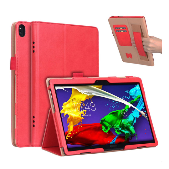 Lenovo Tab P10 leather case - Red