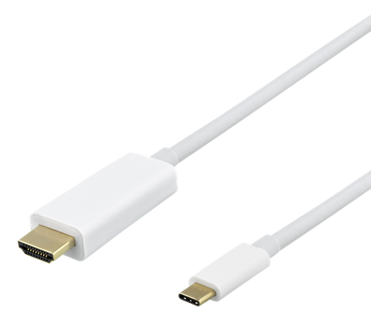 HDMI Cable, 4K UHD, Gold Plated, 2m, White