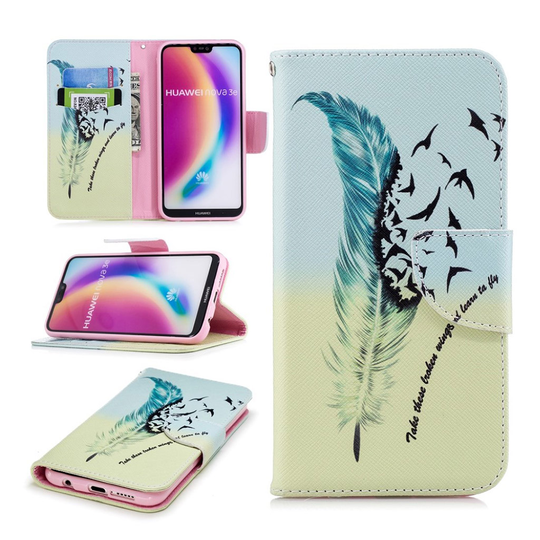 Huawei P20 Lite kuviollinen suojakotelo - Sulka ja linnut