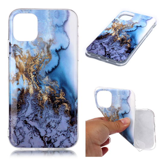 Marble iPhone 11 Pro kuoret - Sinertävä kultamarmori