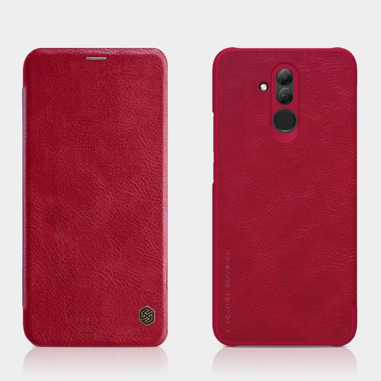 Huawei Mate 20 Lite NILLKIN Qin synteetti nahkainen lompakko suojakotelo kortti paikalla - Punainen
