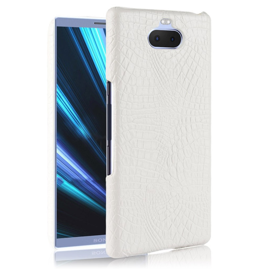 Sony Xperia 10 Plus crocodile case - White