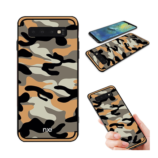 NXE Samsung Galaxy S10 camo-kuvioinen suojakotelo - Keltainen