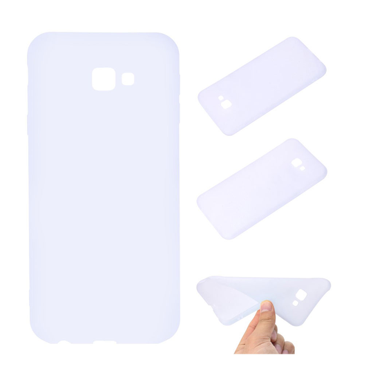 Samsung Galaxy J4 Plus (2018) kaksipuolinen matta pintainen silikooninen takasuoja kuori - Valkoinen