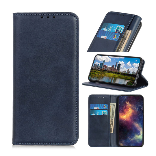 Huawei P30 Lite haljasnahkainen suojakotelo - Sininen