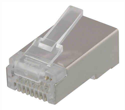 RJ45 Modulaariliitin Laitekaapelille, Cat6a, Suojattu, 20 Kpl