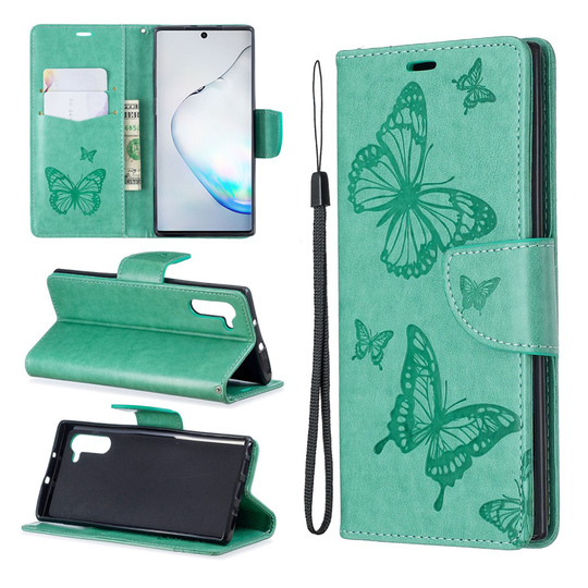 Butterfly Samsung Galaxy Note 10 kotelot - Vihreä