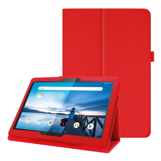 Lenovo Tab M10 litchi texture leather case - Red