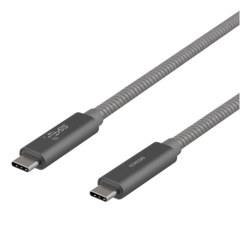 USB-C SuperSpeed -kaapeli, 1 M, USB 3.1 Gen 1, 10 Gbps, 100 W, Tähtiharmaa