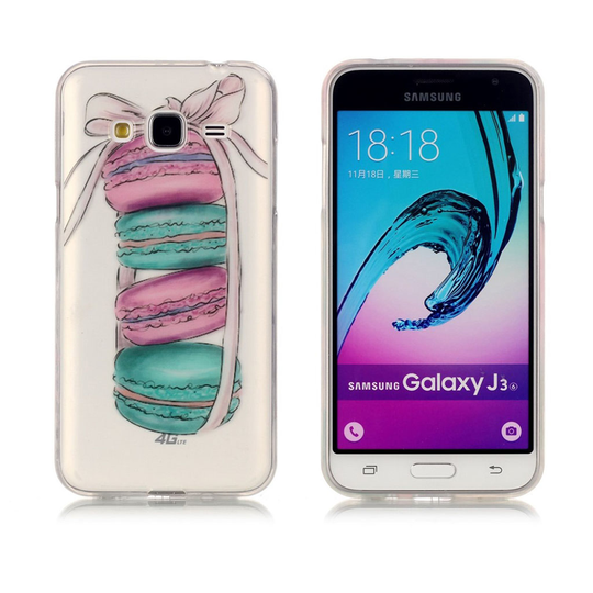 Samsung Galaxy J3 (2016) Kuvioitu Joustava Kuori - Makaronit