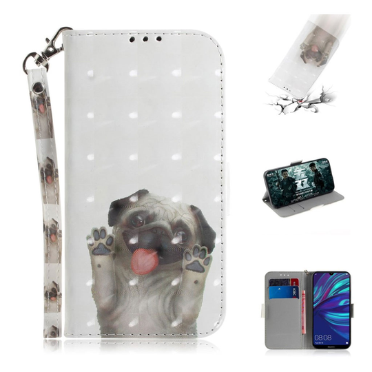 Huawei P30 Lite light spot décor nahkainen suojakotelo - Koira