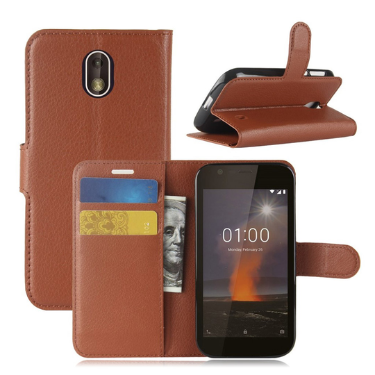 Nokia 1 trendikäs suojakotelo - Ruskea