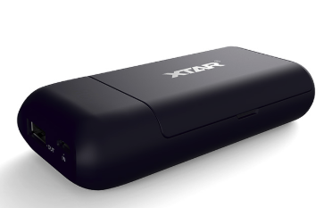 XTAR PB2 Kannettava laturi Li-Ion 18650 kennoille + Powerbank toiminto