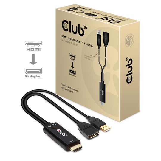 CLUB 3D HDMI To DisplayPort 4K60Hz M/F