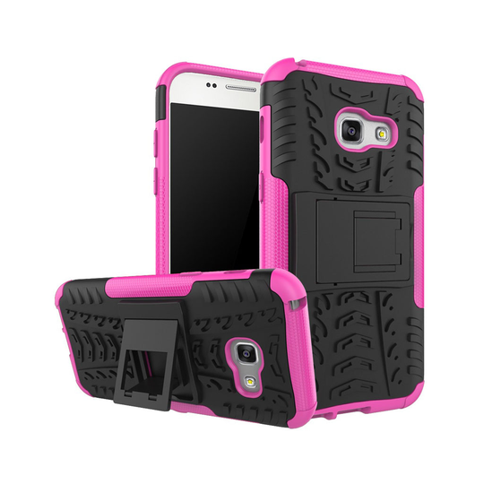 Samsung Galaxy A3 (2017) Liukumaton Hybridi Kuori - Kuuma Pinkki