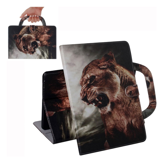 Samsung Galaxy Tab A 10.1 (2019) portable pattern leather case - Lion