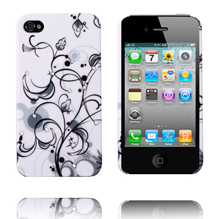 Flower Bling (Musta Spiraali) iPhone 4/4S Suojakuori