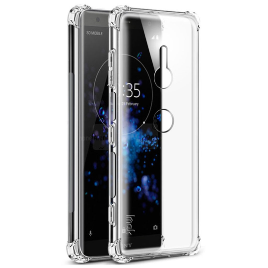 Sony Xperia XZ3 IMAK Sarjan Iskukestävä Pehmeä Muovinen Takasuoja Kuori - Transparentti