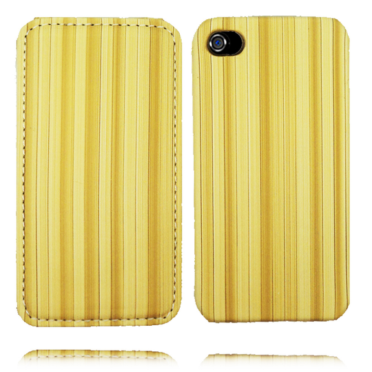 Bamboo Look iPhone 4 Suojakotelo (Keltainen)
