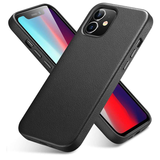 ESR Metro Premium Nahkakuori iPhone 12 Pro Max - Aito musta nahka