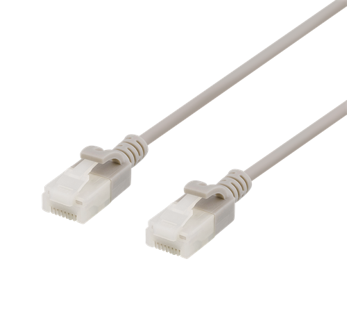 U/UTP Cat6a -laitekaapeli, Ohut, Läpimitta 3,5 Mm, 1 M, 500 MHz, LSZH, Harmaa
