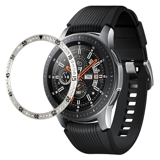Samsung Galaxy Watch (46mm) rhinestone stainless steel bezel - Silver