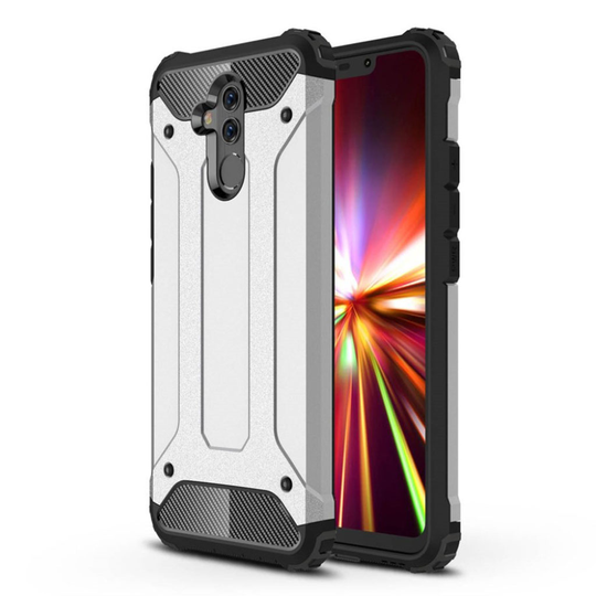 Huawei Mate 20 Lite Sporttinen hybriidi muovinen takasuoja kuori - Hopea