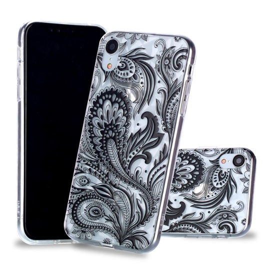 iPhone Xr Stereoskooppinen 3D Kuviollinen Timantti Pintainen Muovi Takasuoja Kuori - Kasmirkukka Kuviot