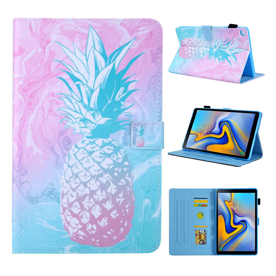 Samsung Galaxy Tab A 10.1 (2019) pattern multi-angle leather case - Pineapple