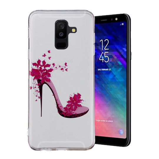 Samsung Galaxy A6 Plus TPU Muovi KuvallinenTakasupja Kuori - Ruusu Korkokenkä