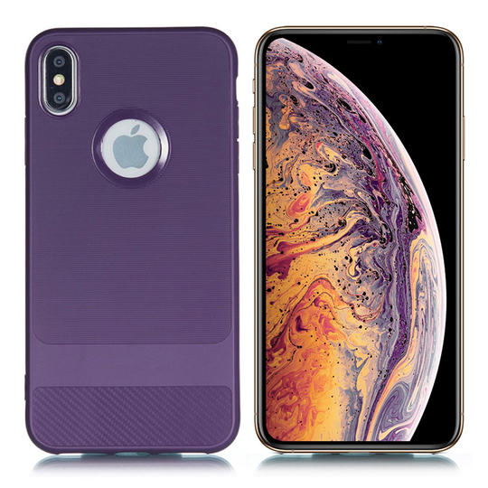 iPhone Xs Max brushed texture case - Purple