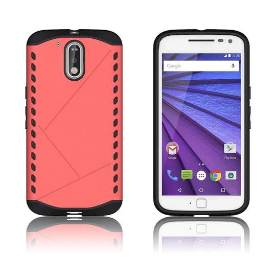 Erik Motorola Moto G4 / G4 Plus Suojaava Hybridi Kuori - Punainen