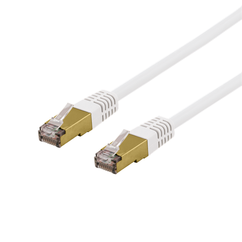 S/FTP Cat6a -laitekaapeli, 10 M, 500 MHz, Delta-sertifioitu, LSZH, Valkoinen