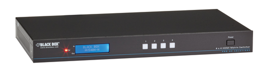 BLACK BOX 4K VIDEO MATRIX SWITCHER - HDMI, AUDIO - 4X4 MATRIX
