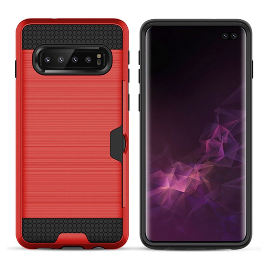Samsung Galaxy S10 Plus brushed hybrid case - Red
