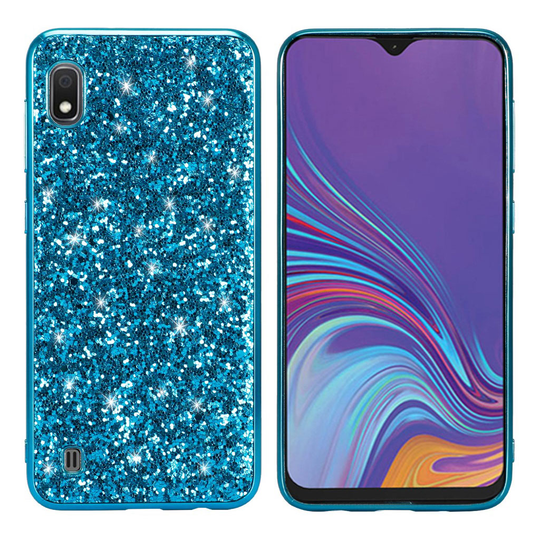 Glitter Samsung Galaxy A10 kuoret - Sininen