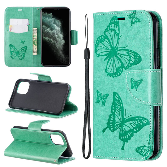Butterfly iPhone 11 Pro kotelot - Vihreä