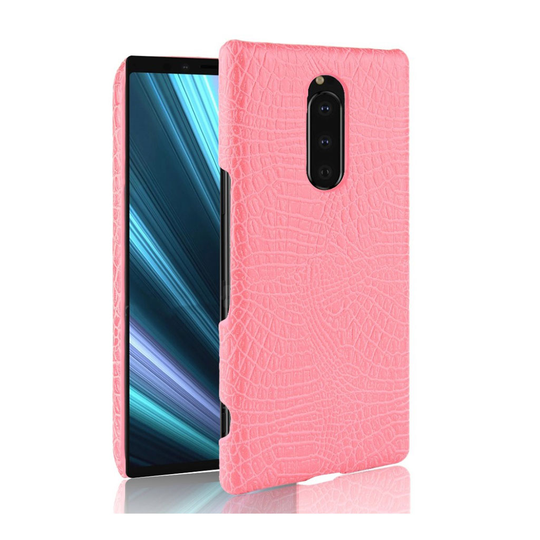 Sony Xperia XZ4 krokotiili pintainen nahkainen suojakotelo - Pinkki