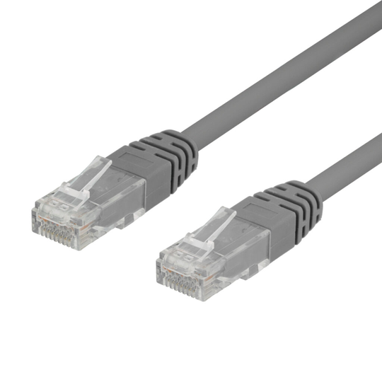 Laitekaapeli, U/UTP Cat6, 0,3 M, 250 MHz, Delta-sertifioitu, LSZH, Harmaa