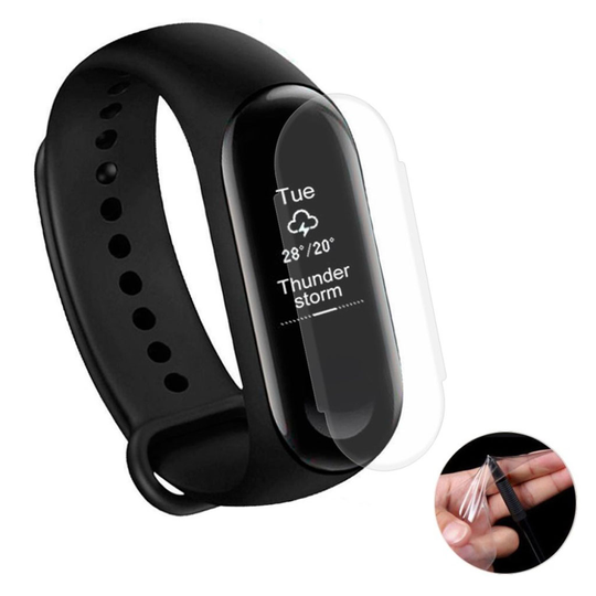 Xiaomi Mi Band 3 Pehmeä HD kirkas muovinen kello näyttö suojakalvo - Transparentti
