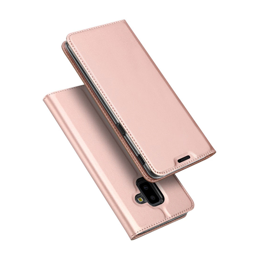 Samsung Galaxy J6 Plus (2018) DUX DUCIS metalli synteetti nahkainen lompakko suojaotelo - Ruusu Kulta