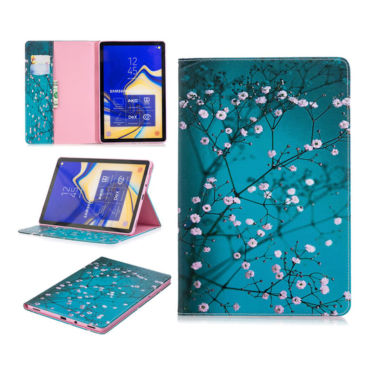 Samsung Galaxy Tab S4 kuviollinen syntetti nahkainen suojakotelo missä kortti paikat - Kukkiva Puu