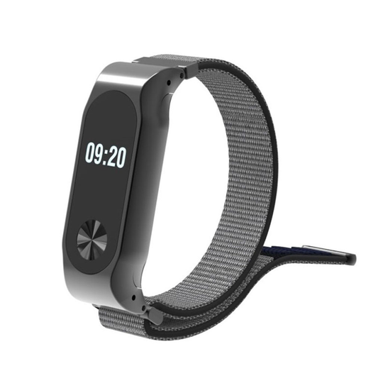Xiaomi Mi Band 2 Nailoni Tarranauha Kellon Vaihto Ranneke - Harmaa/ Musta