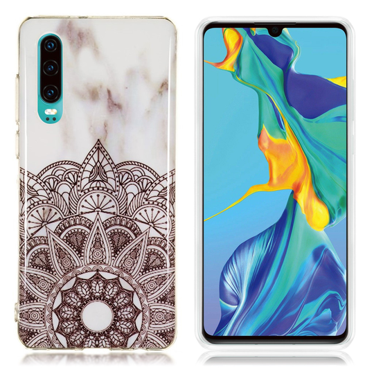 Huawei P30 marmori kuosinen joustava suojakotelo - Malli F