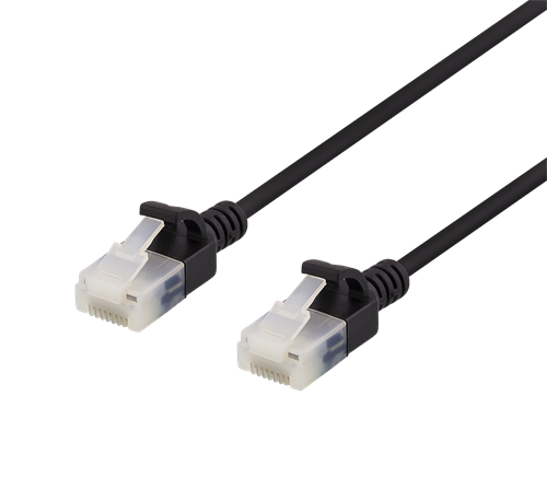 U/UTP Cat6a -laitekaapeli, Ohut, Läpimitta 3,5 Mm, 3 M, 500 MHz, LSZH, Musta