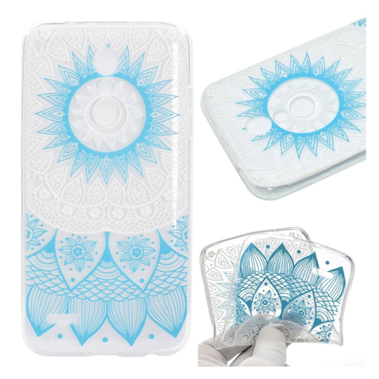 LG K10 (2018) Pehmeä TPU Kuvallinen Takaosan Suoja Kuori - Sininen Mandala
