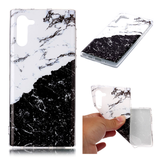 Marble Samsung Galaxy Note 10 kuoret - Valkoinen / musta marmori