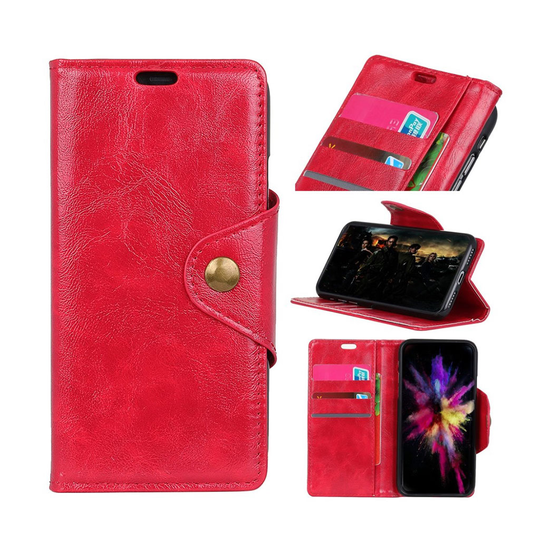 Asus ZenFone Max (M2) lompakko nahkainen flip suojakotelo - Punainen