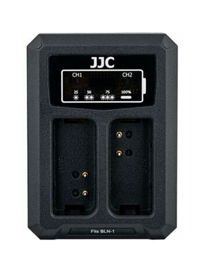 Jjc dch-blh1 usb dual battery charger -tuplalaturi (olympus blh-1)