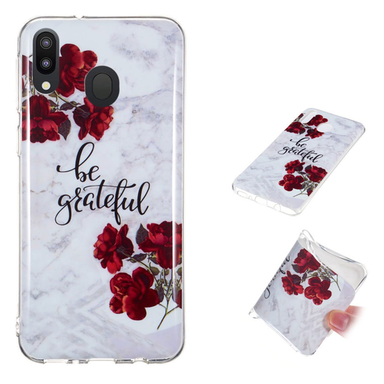 Marble Samsung Galaxy M20 kuoret - Ole kiitollinen marmori